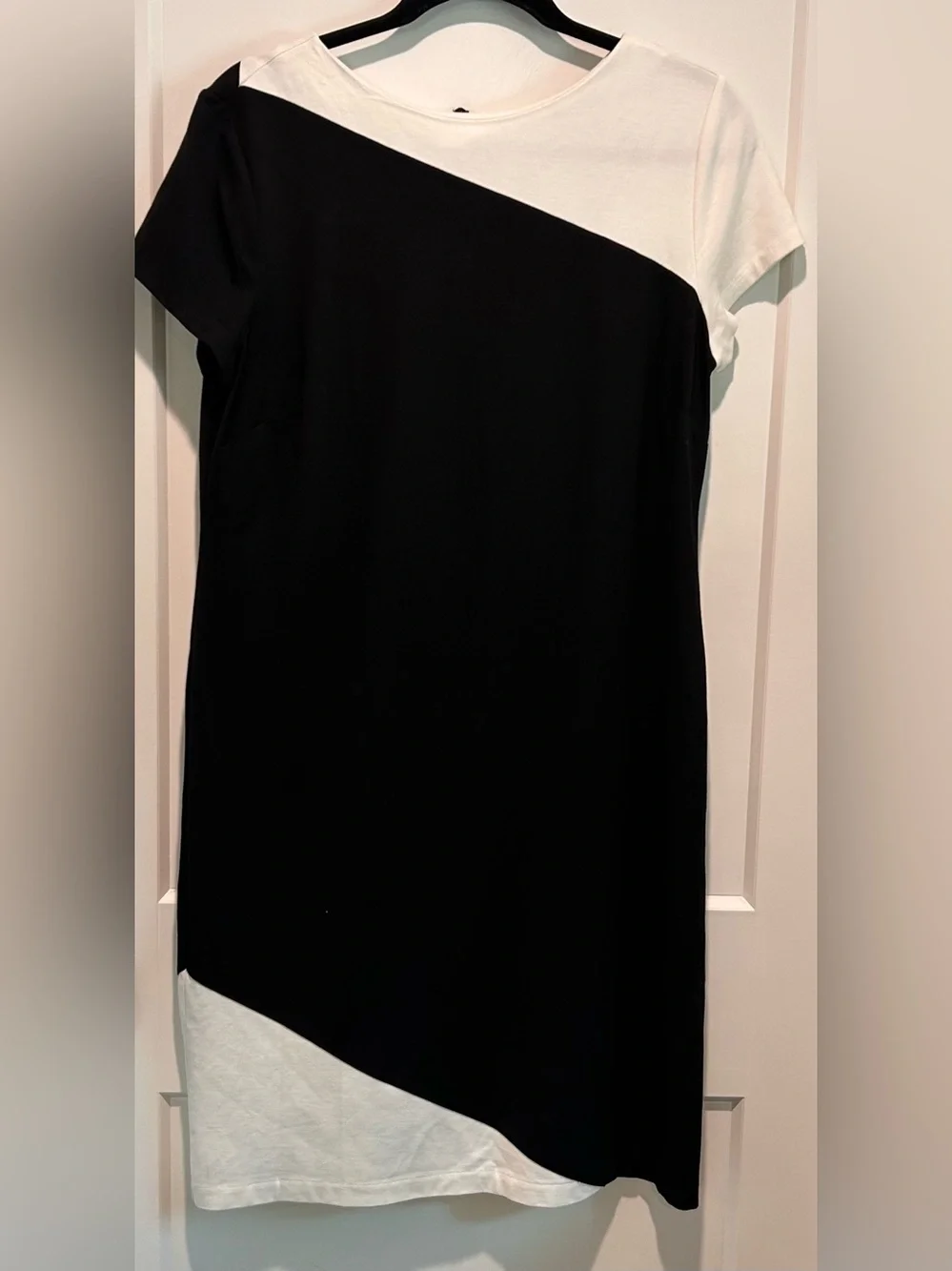 Chico’s Black White Colorblock Mini Shift Dress Medium